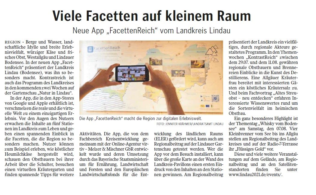 Read more about the article Viele Facetten auf kleinem Raum- Lindauer Zeitung